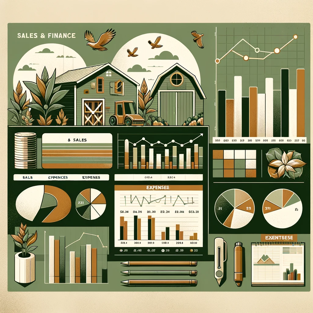Digital illustration of Sales and Finance